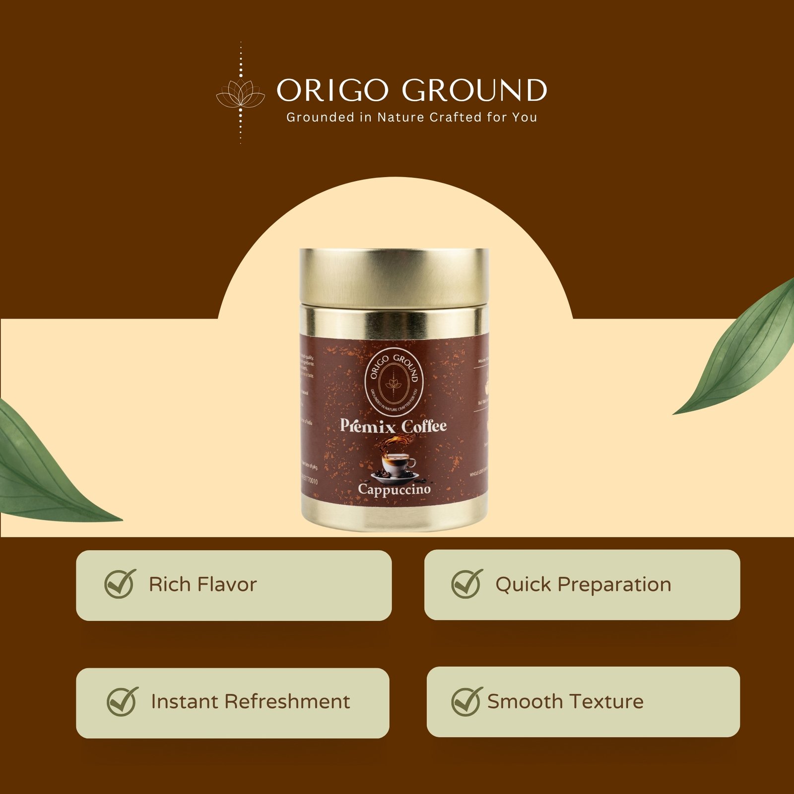 Origo Ground Cappuccino Premix Coffee - Image 6