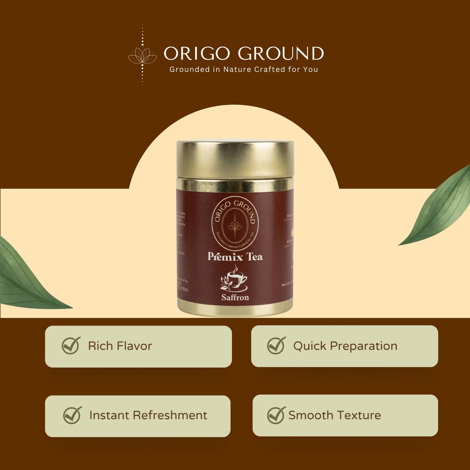 Origo Ground Saffron Premix Tea Powder - Image 6
