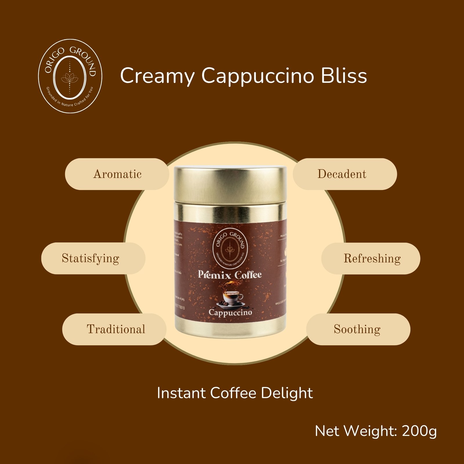 Origo Ground Cappuccino Premix Coffee - Image 7