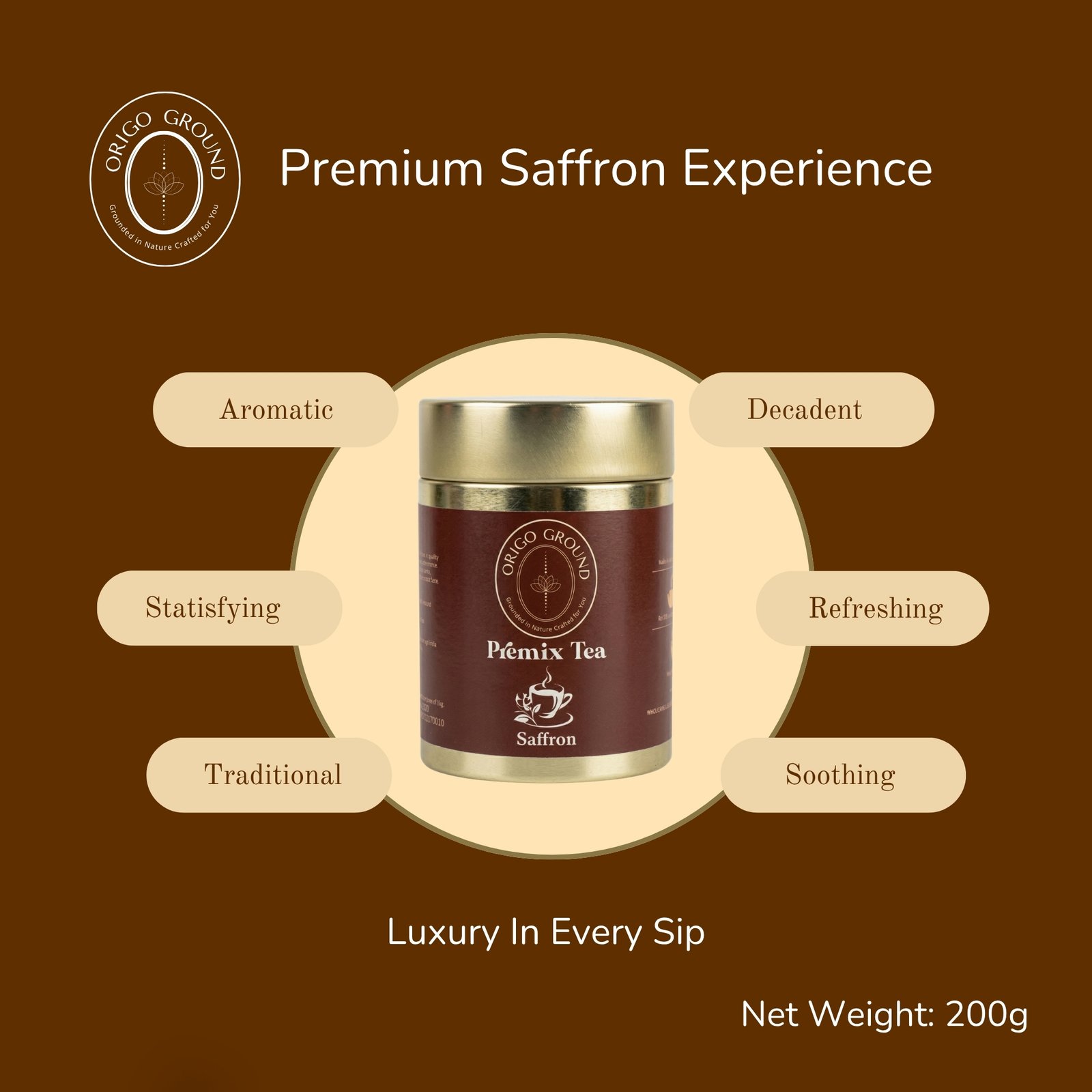 Origo Ground Saffron Premix Tea Powder - Image 7