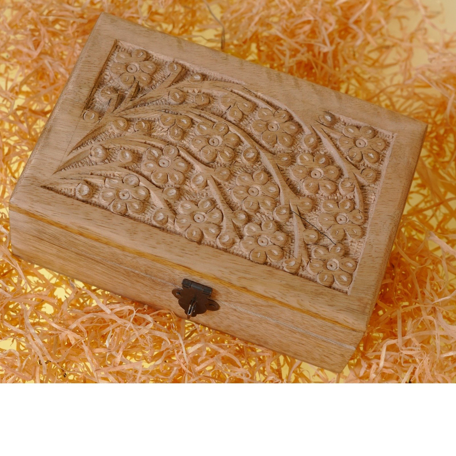 Wooden Carving Box Size 6"x 4"x 2" - Image 3